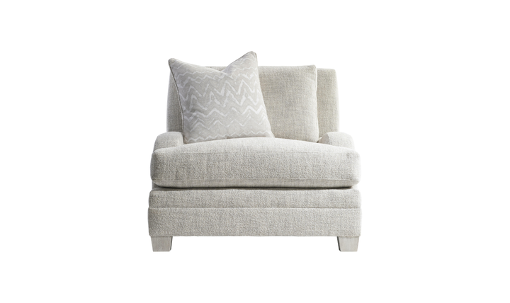 Bernhardt Rollins Fabric Chair With Shaped Track Arm and Throw Pillow - Jennifer Furniture
