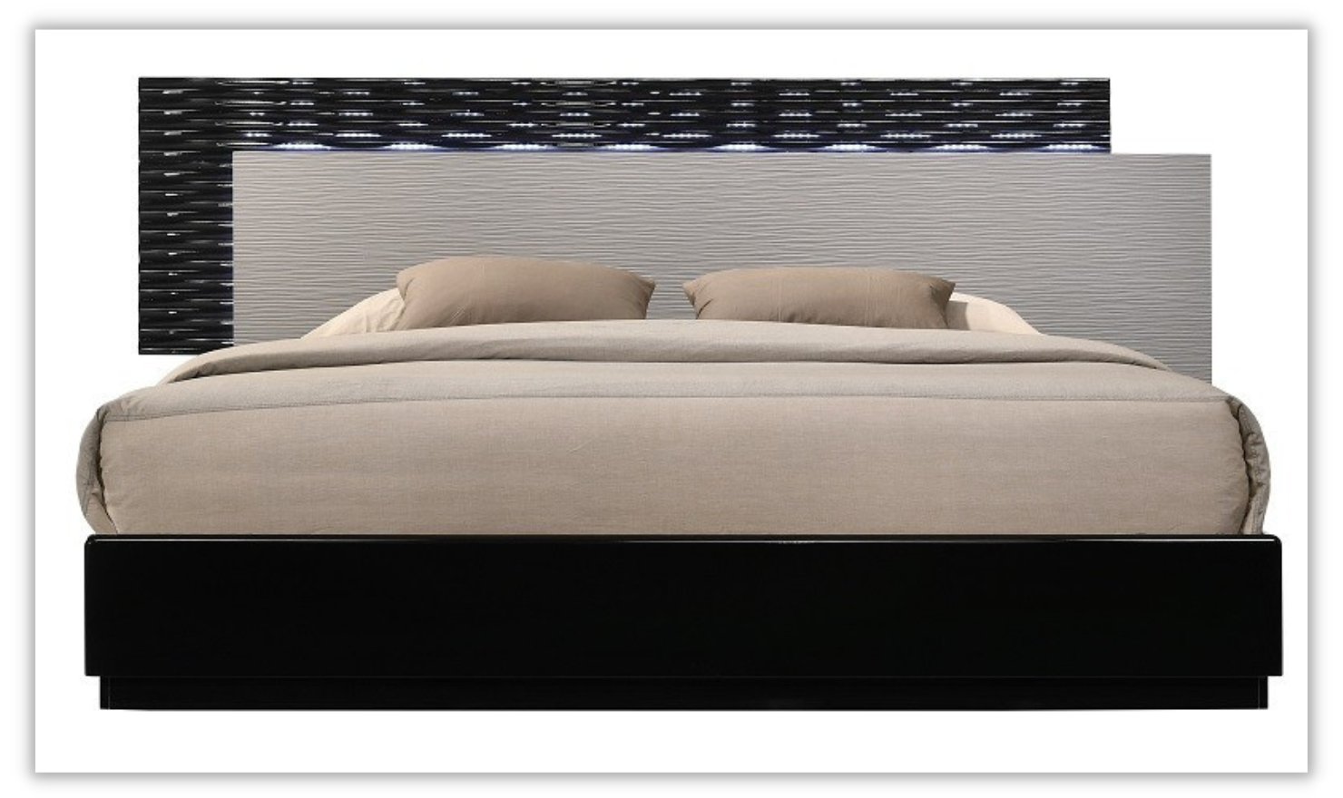Jennifer Italia Rondo Platform Bed in Gray Lacquer Finish