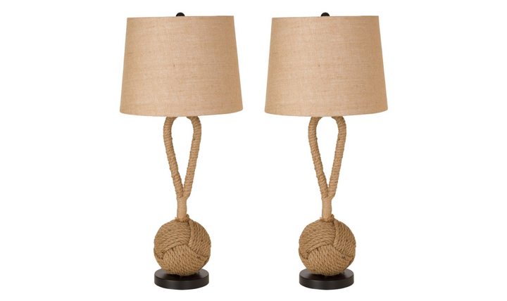 Rope 29" Table Lamp, Natural color (Set of 2)