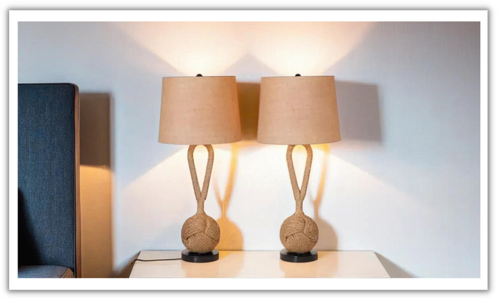 Rope 29" Table Lamp, Natural color (Set of 2)