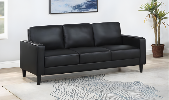 Modern Heritage Ruth 3 Seater Stationary Sofa With Track Arm In Fabric & Leather