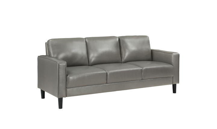 Modern Heritage Ruth 3 Seater Stationary Sofa With Track Arm In Fabric & Leather