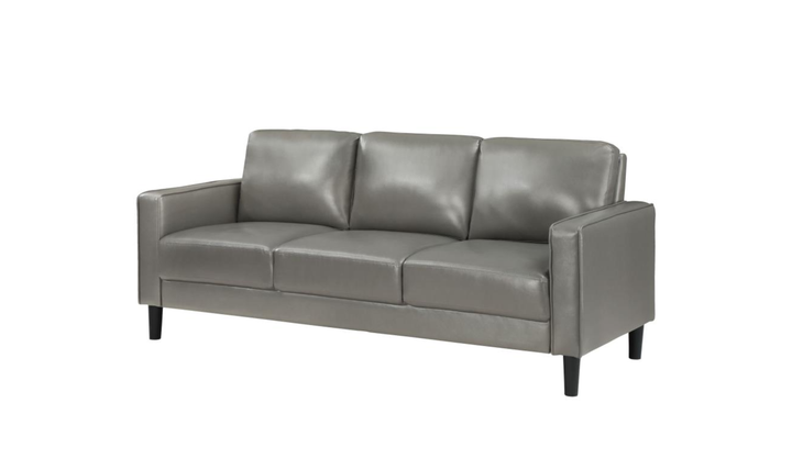 Modern Heritage Ruth 3 Seater Stationary Sofa With Track Arm In Fabric & Leather