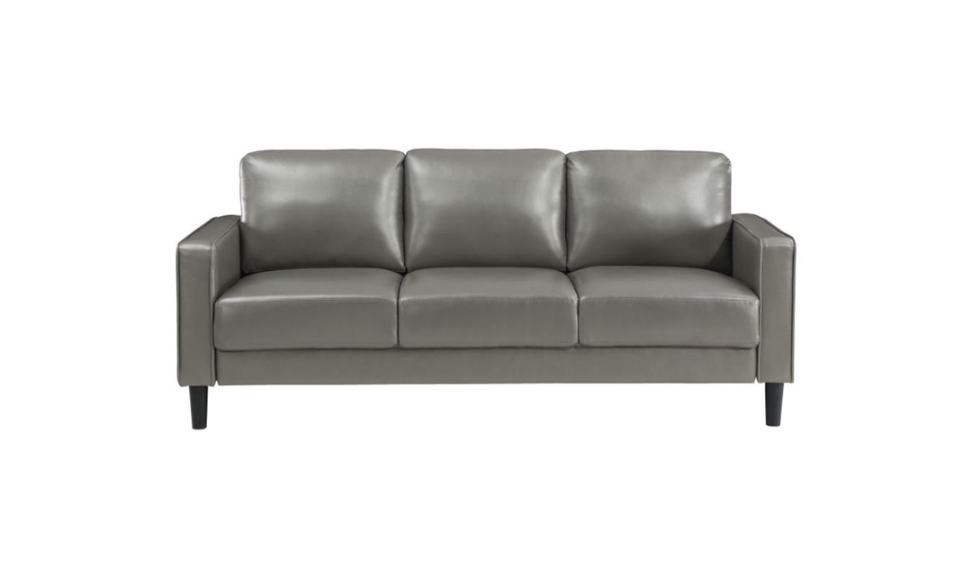 Modern Heritage Ruth 3 Seater Stationary Sofa With Track Arm In Fabric & Leather