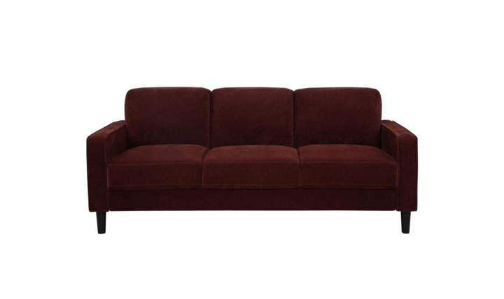 Modern Heritage Ruth 3 Seater Stationary Sofa With Track Arm In Fabric & Leather