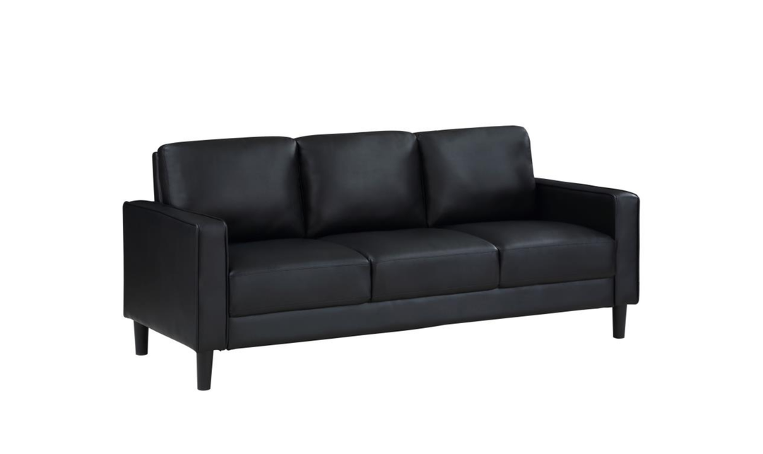 Modern Heritage Ruth 3 Seater Stationary Sofa With Track Arm In Fabric & Leather