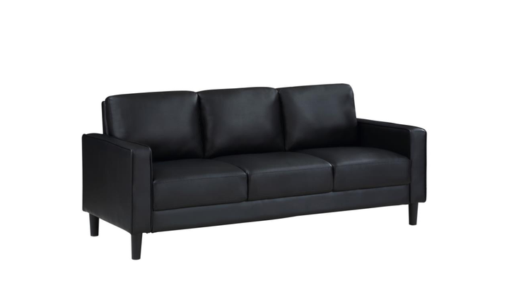 Modern Heritage Ruth 3 Seater Stationary Sofa With Track Arm In Fabric & Leather