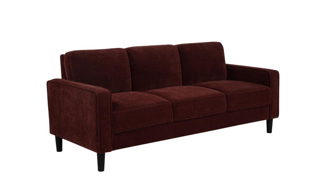 Modern Heritage Ruth 3 Seater Stationary Sofa With Track Arm In Fabric & Leather