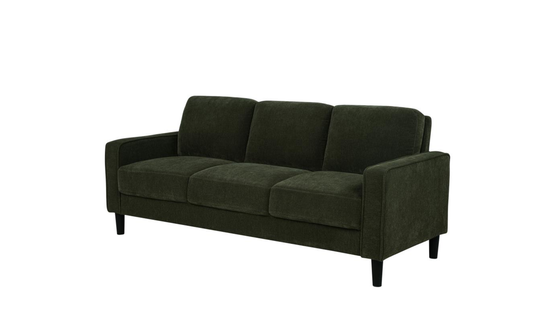 Modern Heritage Ruth 3 Seater Stationary Sofa With Track Arm In Fabric & Leather