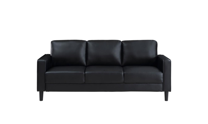 Modern Heritage Ruth 3 Seater Stationary Sofa With Track Arm In Fabric & Leather