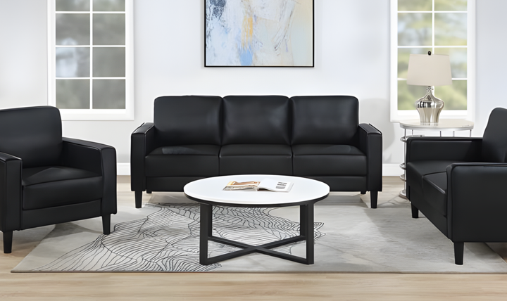 Modern Heritage Ruth 3 Seater Stationary Sofa With Track Arm In Fabric & Leather