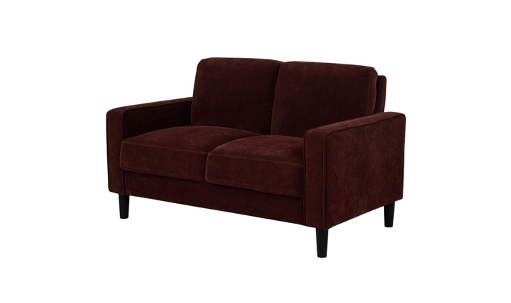 Modern Heritage Ruth Loveseat With Track Arm In Fabric and Leather
