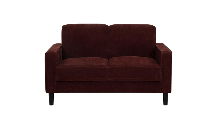 Modern Heritage Ruth Loveseat With Track Arm In Fabric and Leather