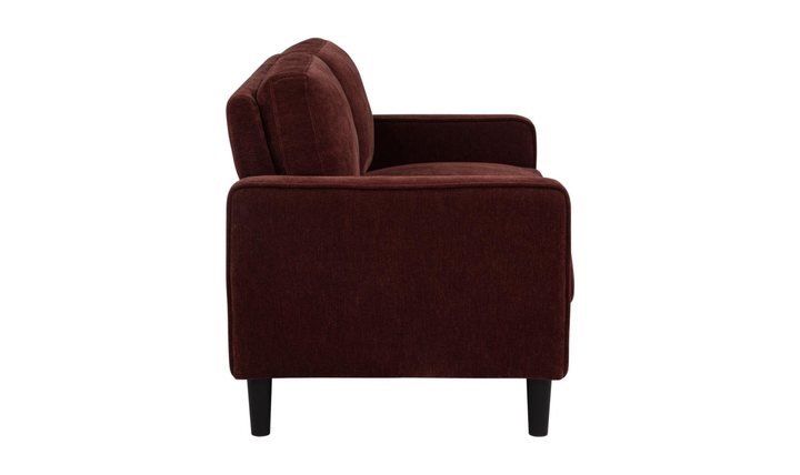 Modern Heritage Ruth Loveseat With Track Arm In Fabric and Leather