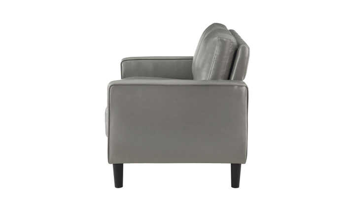 Modern Heritage Ruth Loveseat With Track Arm In Fabric and Leather