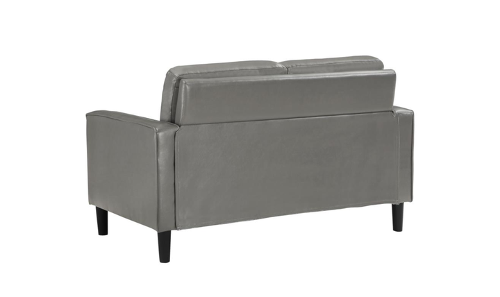 Modern Heritage Ruth Loveseat With Track Arm In Fabric and Leather