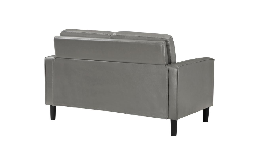 Modern Heritage Ruth Loveseat With Track Arm In Fabric and Leather