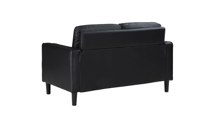 Modern Heritage Ruth Loveseat With Track Arm In Fabric and Leather