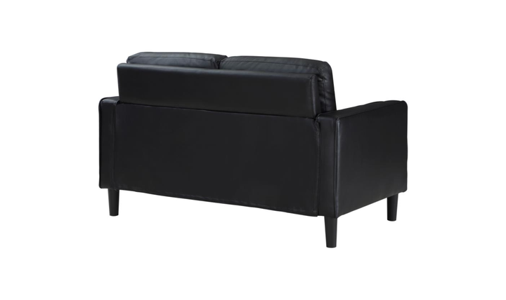 Modern Heritage Ruth Loveseat With Track Arm In Fabric and Leather