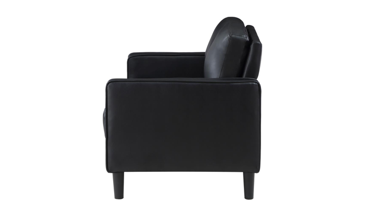 Modern Heritage Ruth Loveseat With Track Arm In Fabric and Leather
