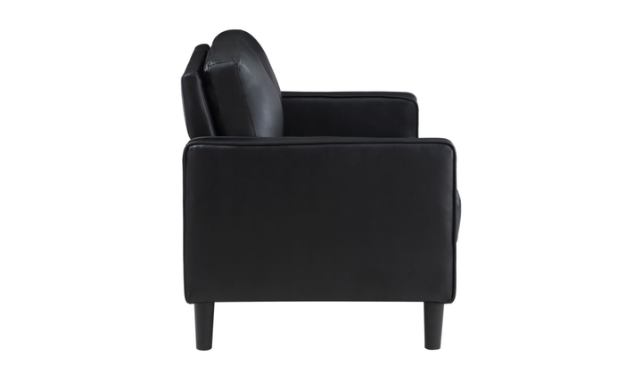 Modern Heritage Ruth Loveseat With Track Arm In Fabric and Leather