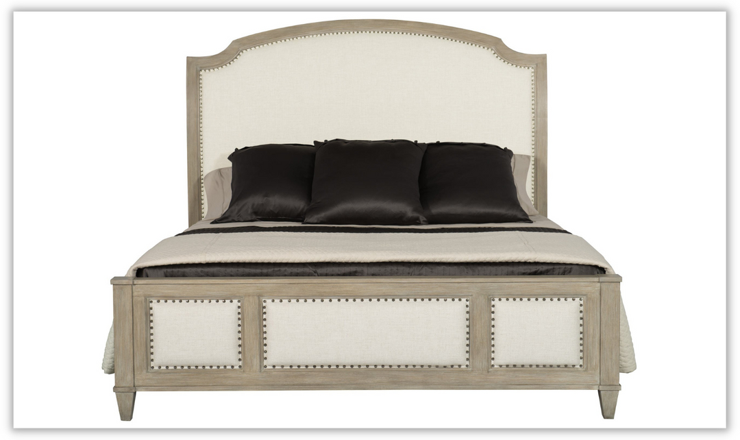 Bernhardt Santa Barbara Light Brown Fabric Upholstered King Bed