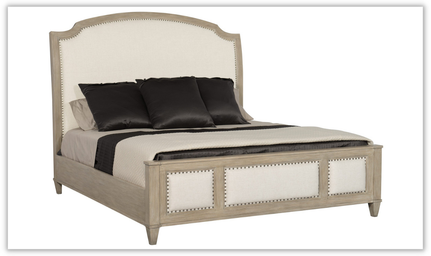 Bernhardt Santa Barbara Light Brown Fabric Upholstered King Bed