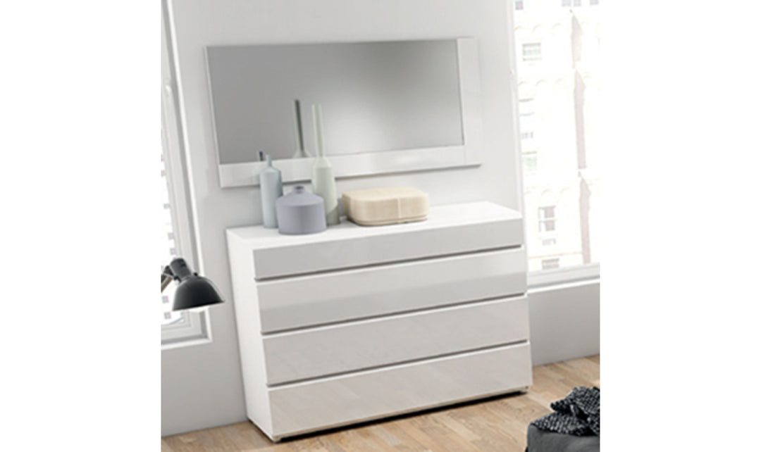 Sara Modern High Gloss White Bedroom Set – Queen or King
