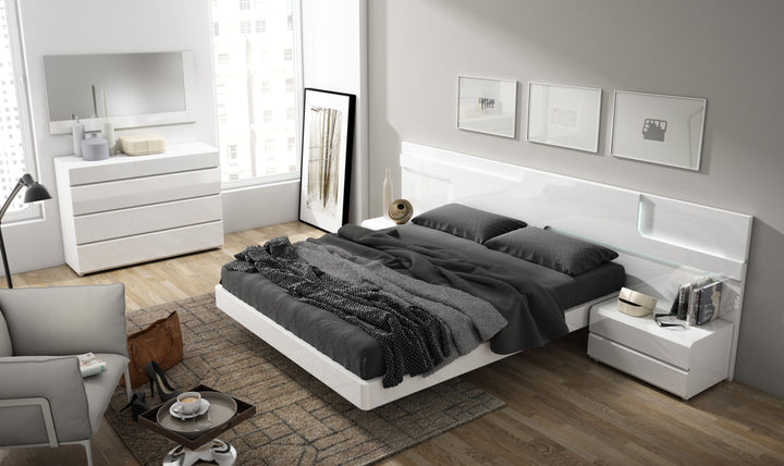 Sara Modern High Gloss White Bedroom Set – Queen or King