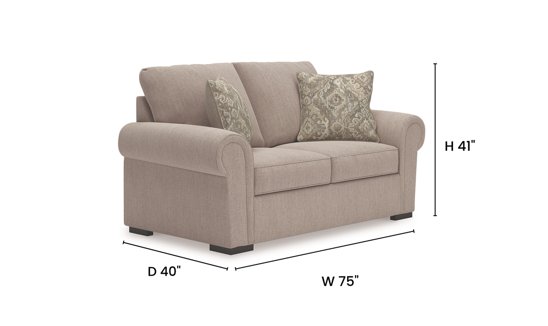 Modern Heritage Sararose Fabric Loveseat - Jennifer Furniture