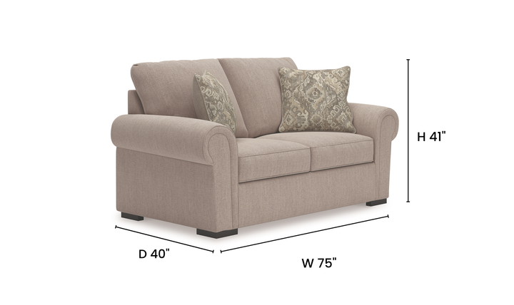 Modern Heritage Sararose Fabric Loveseat - Jennifer Furniture