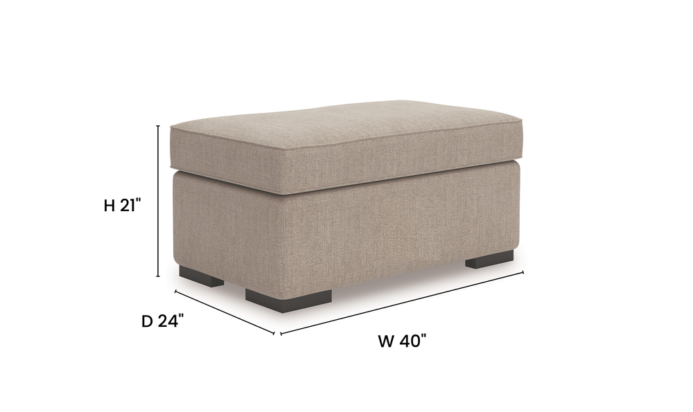 Modern Heritage Sararose Fabric Ottoman - Jennifer Furniture