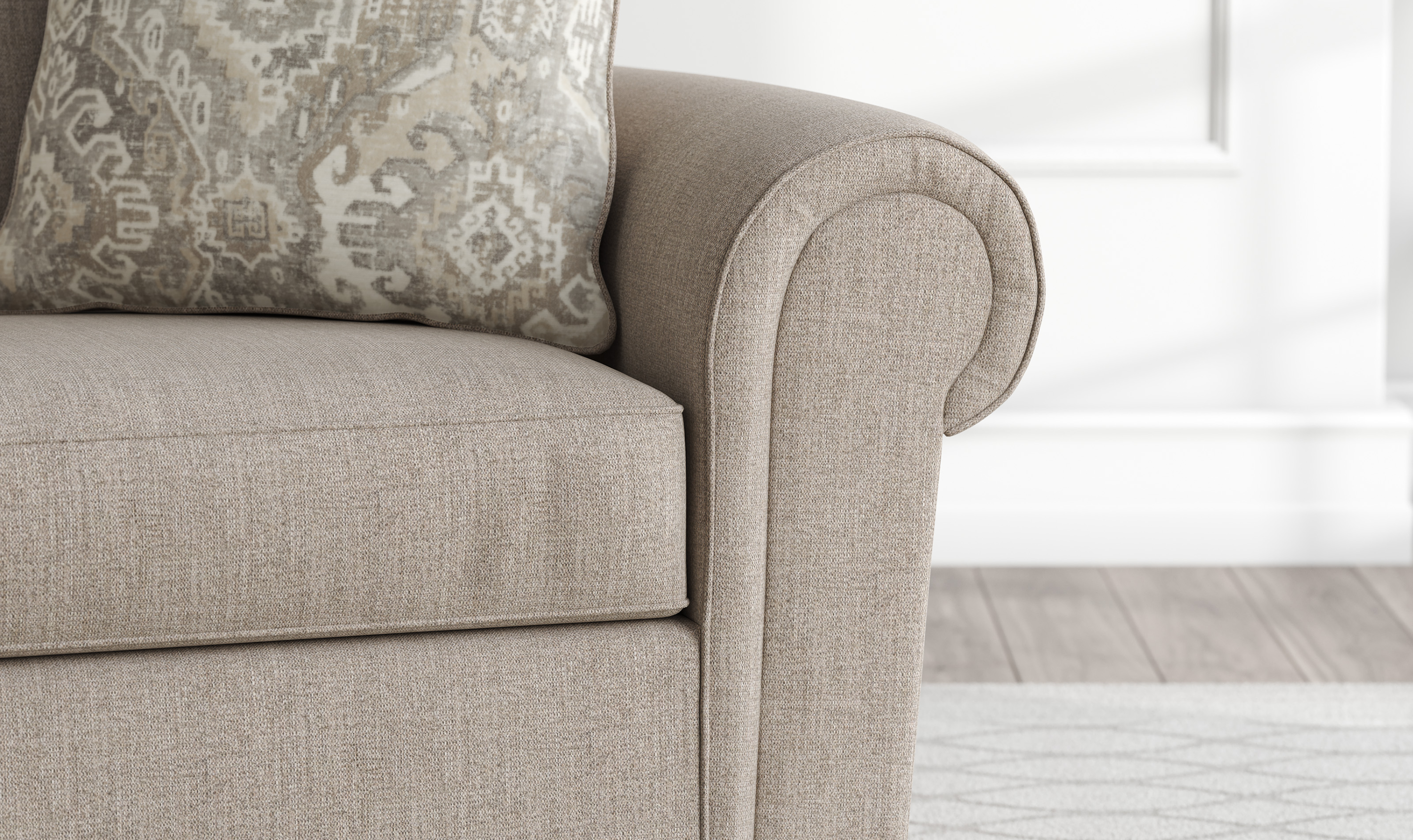 Modern Heritage Sararose 3-Seater Fabric Sofa - Jennifer Furniture