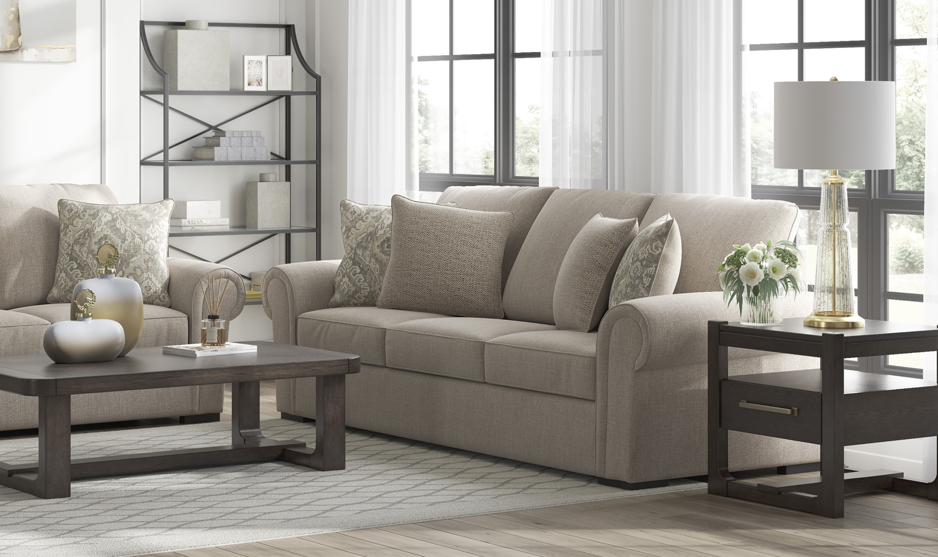 Modern Heritage Sararose Contemporary Fabric Living Room Set