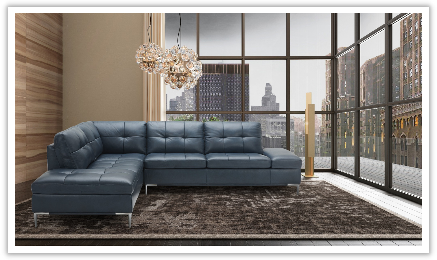 Leather blue sectional sofas deals