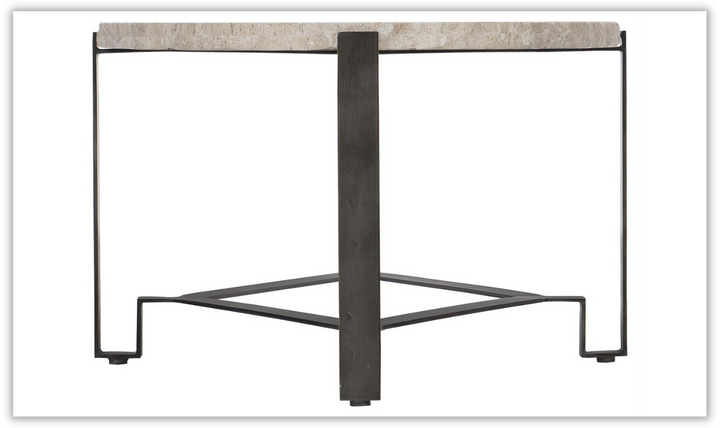Sayers White Travertine Oval Stone Top Cocktail Table