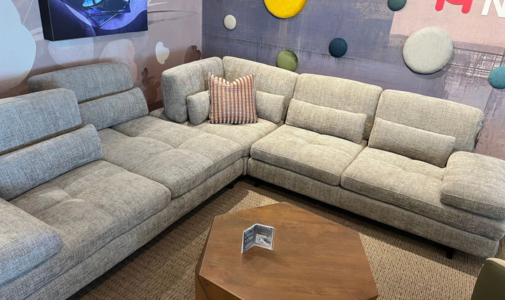 Nicoletti Italia Serena 3 Piece Fabric Sectional Sofa With Manual Adjustable Backrest & Armrest - Jennifer Furniture