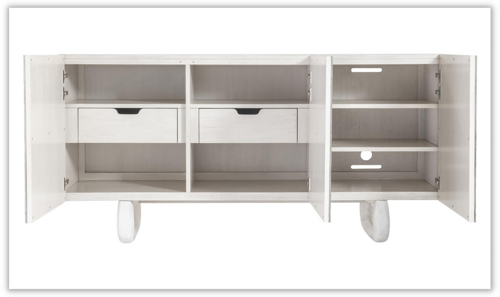 Sereno Gray 3-drawer Buffet with Adjustable Shelves & Glides