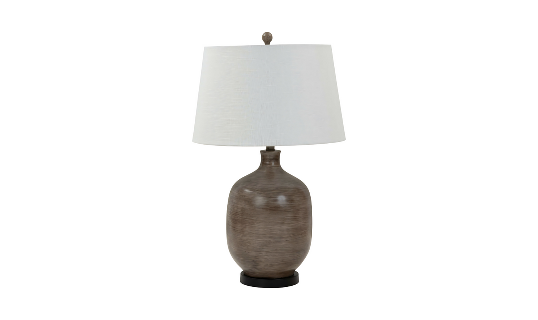 Sierra 28" Gray Brown Tone Poly Table Lamp, (Set of 2)-Jennifer Furniture
