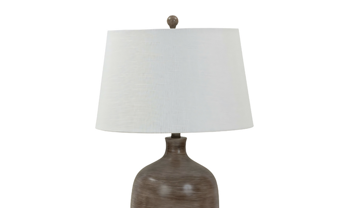 Sierra 28" Gray Brown Tone Poly Table Lamp, (Set of 2)-Jennifer Furniture