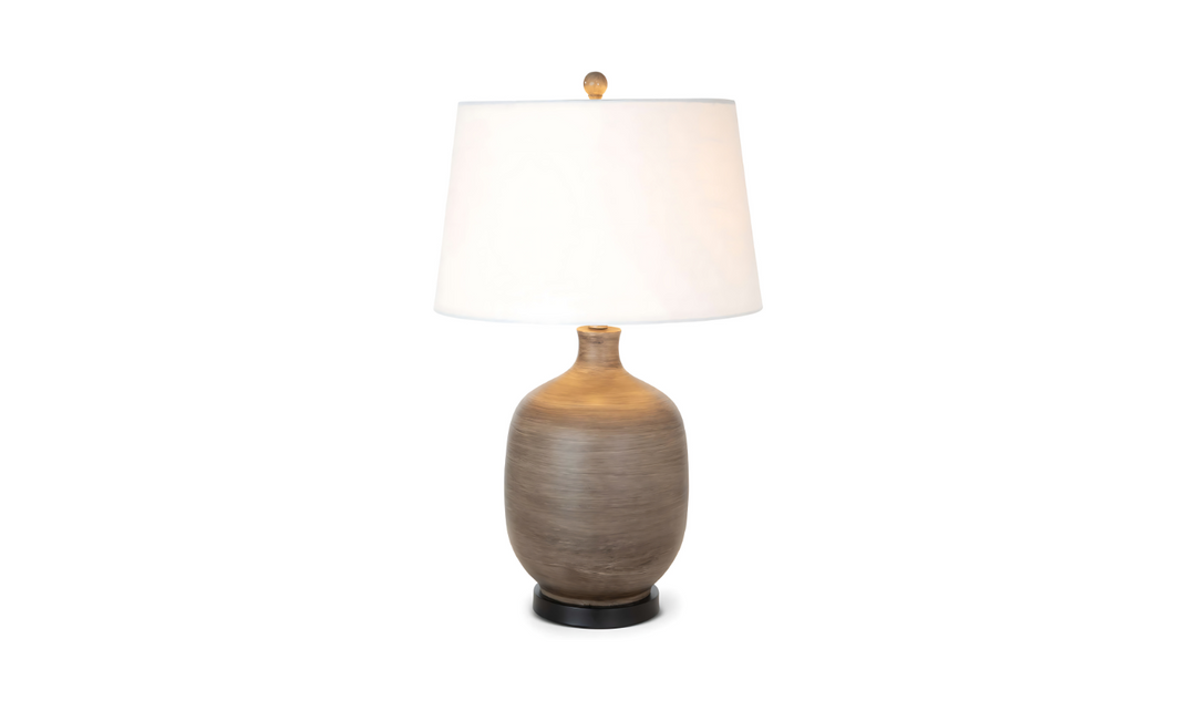 Sierra 28" Gray Brown Tone Poly Table Lamp, (Set of 2)-Jennifer Furniture