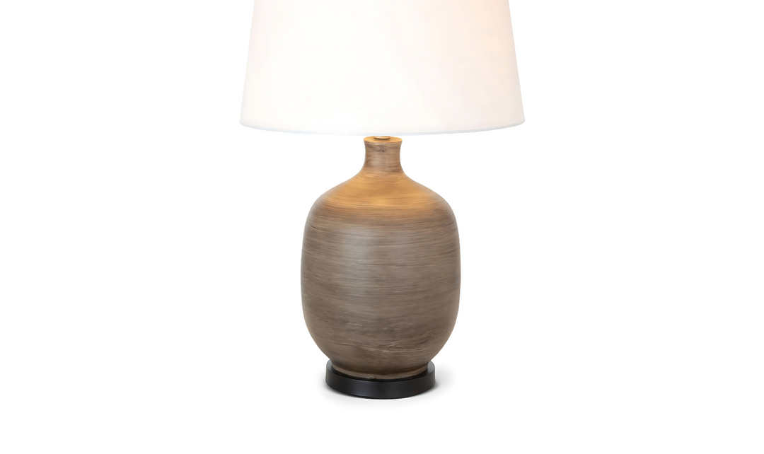 Sierra 28" Gray Brown Tone Poly Table Lamp, (Set of 2)-Jennifer Furniture