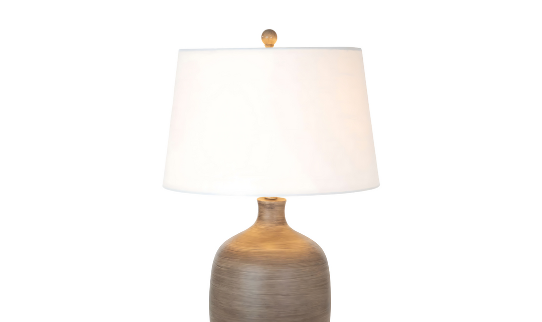 Sierra 28" Gray Brown Tone Poly Table Lamp, (Set of 2)-Jennifer Furniture