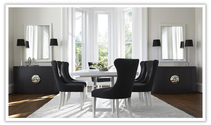 Bernhardt Silhouette Rectangular Dining Room Set with Adjustable Glides