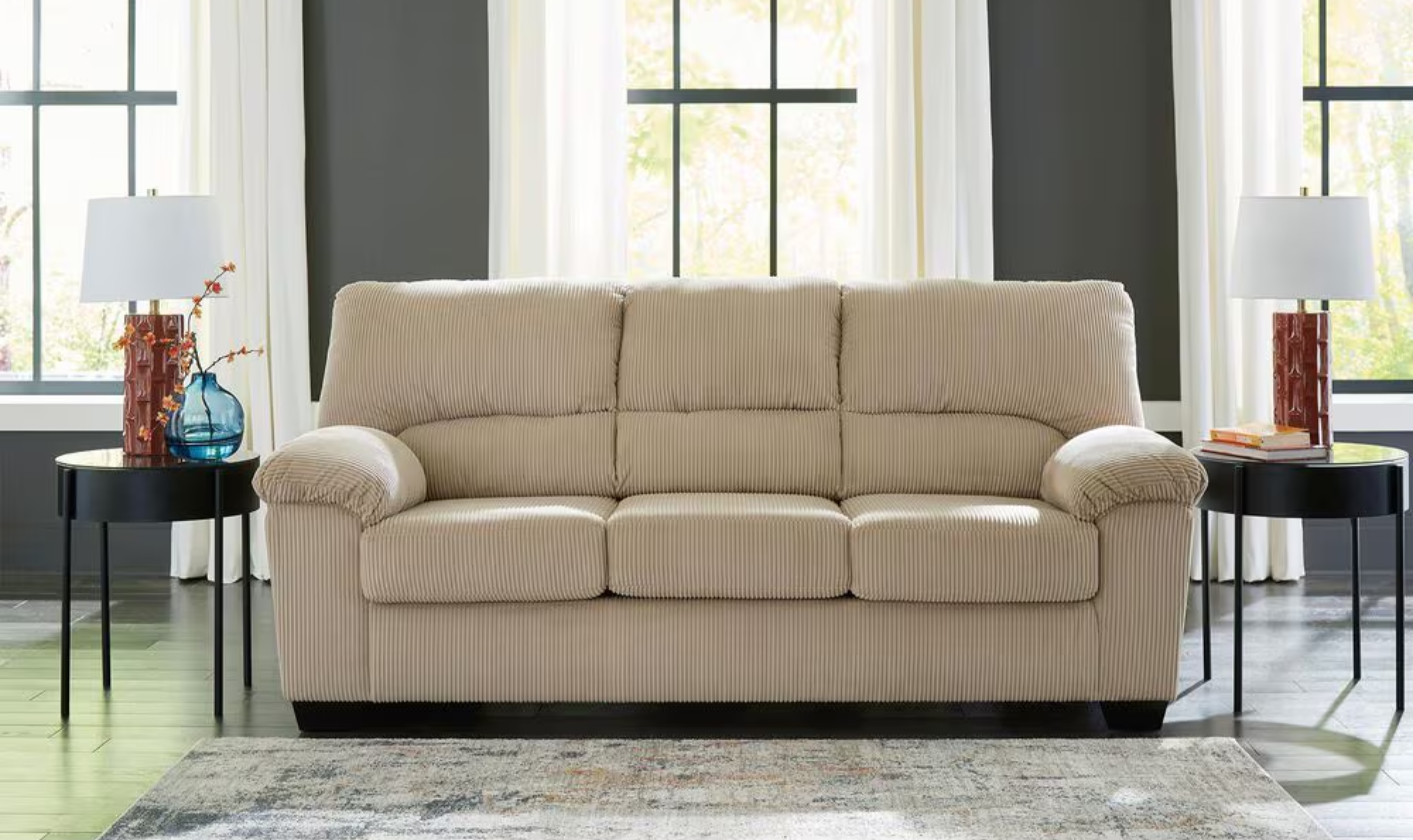 Modern Heritage SimpleJoy 3-Seater Fabric Sofa With Pillow Arms
