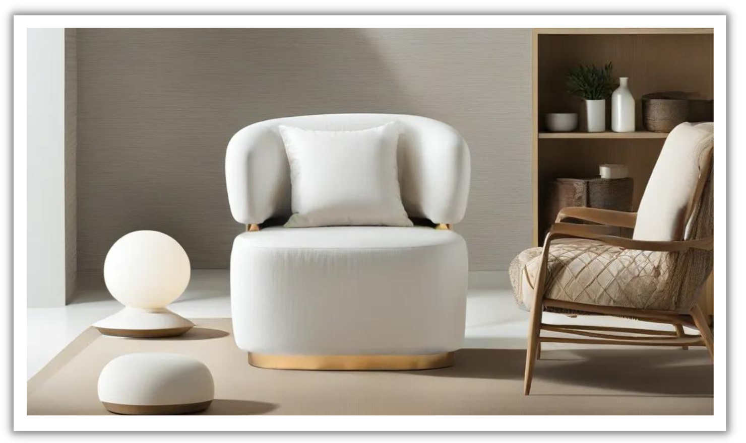 Sirin Fabric Living Room Chair with Flair Arm