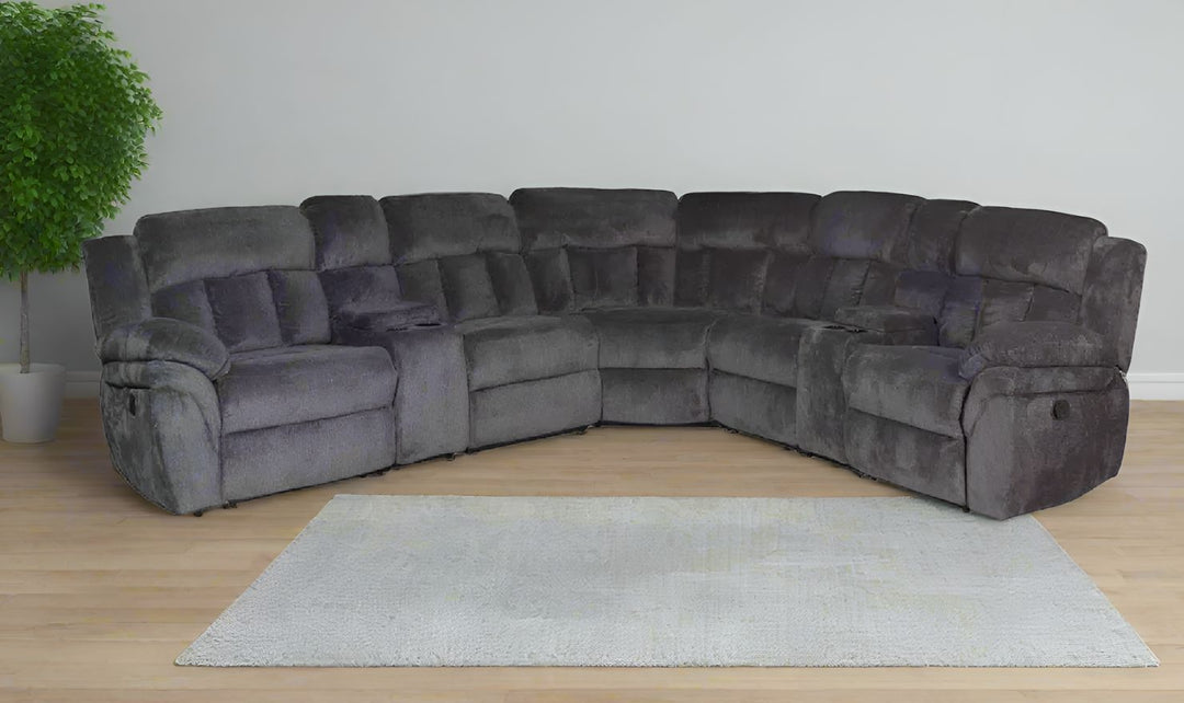 Smart Furniture Mccobb 7PCs Recliner Sectional Sofa in Gray
