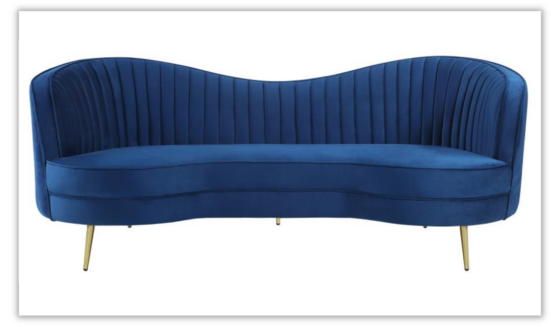 Coaster Sophia 3-Seater Velvet Upholstered Camel Back Sofa