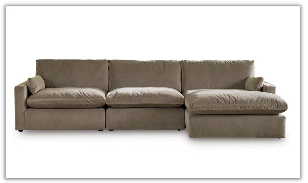 Sophie 3-Piece Stationary Sectional Sofa Chaise in Fabric