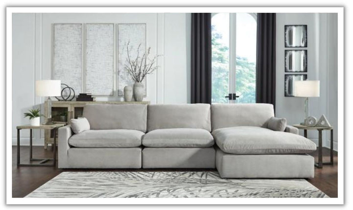 Sophie 3-Piece Stationary Sectional Sofa Chaise in Fabric